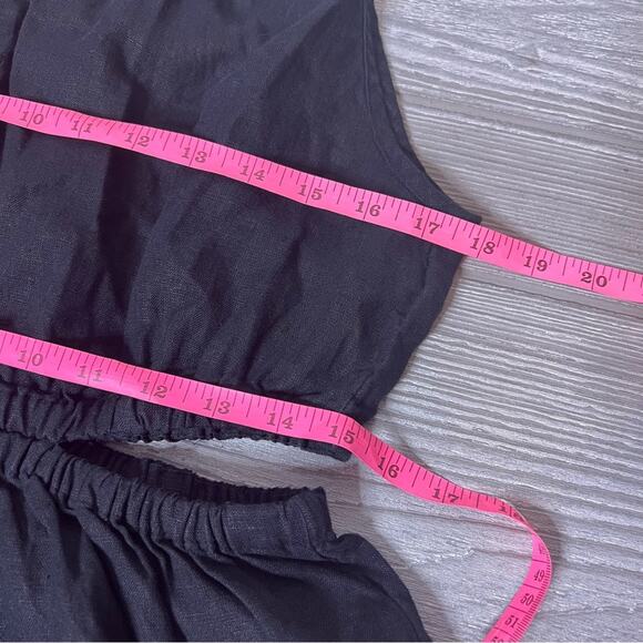 NWT J. Crew Cutout linen tank top black sz L - Picture 4 of 7